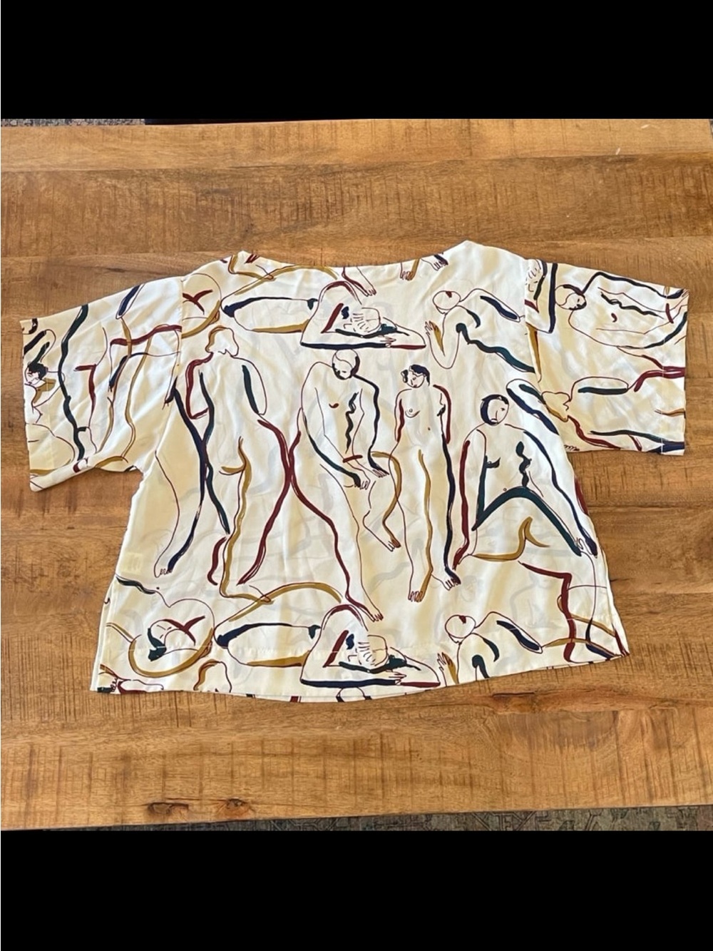 WHiT Silk ADA Tee Medium Abstract Art Boxy Minimalist Art to Wear - Picture 6 of 7